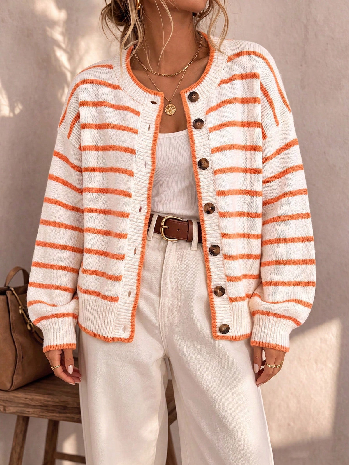 Céliane | Cardigan rayé tricot chic