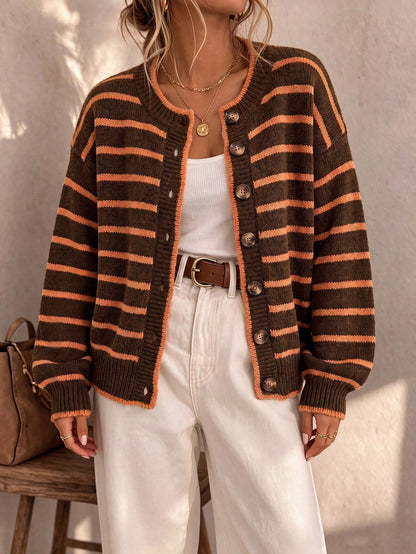 Céliane | Cardigan rayé tricot chic