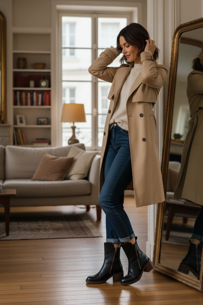Léonie | Bottines en cuir à talon confortable
