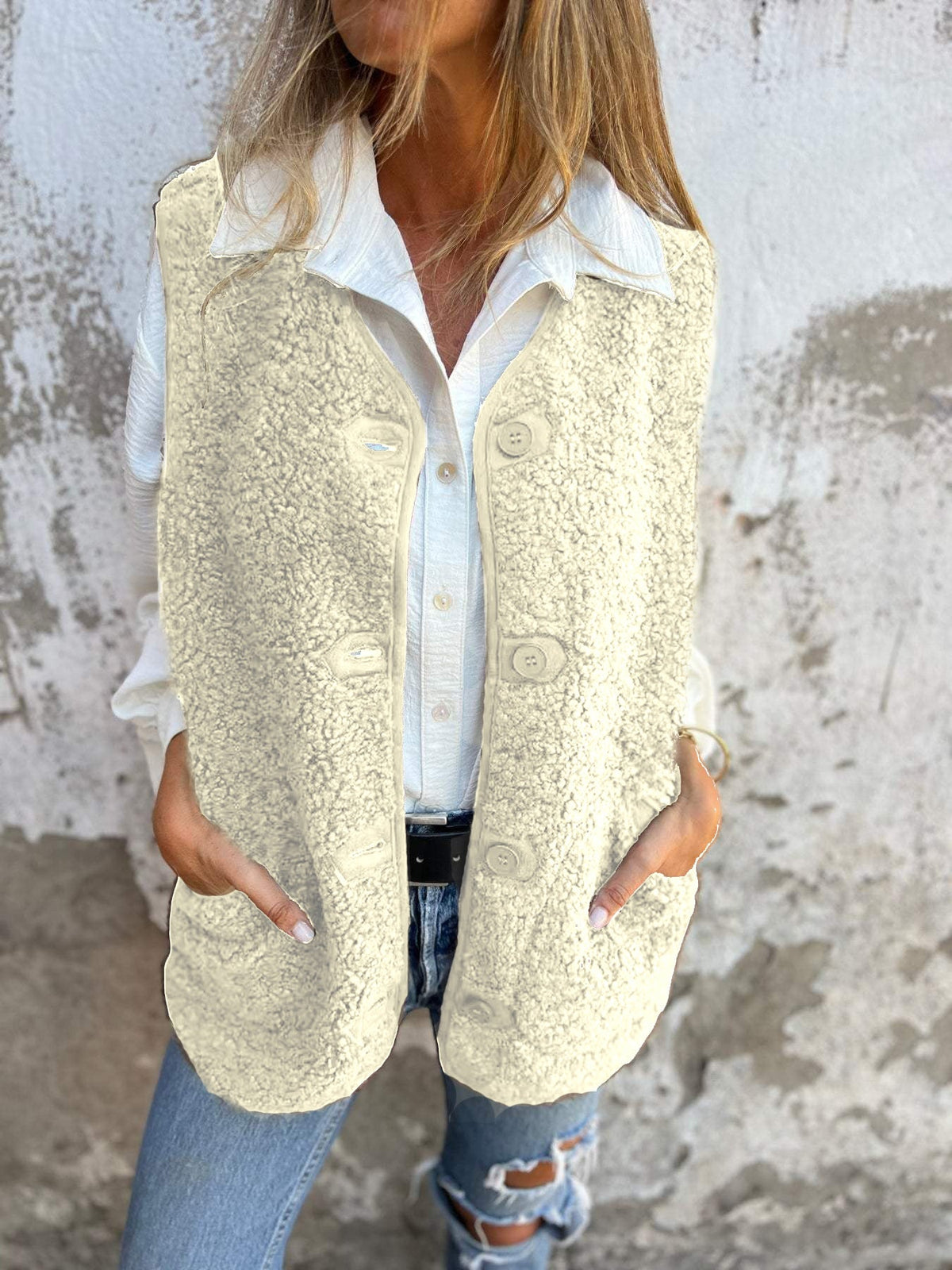 Clarisse I Gilet douillet à boutons