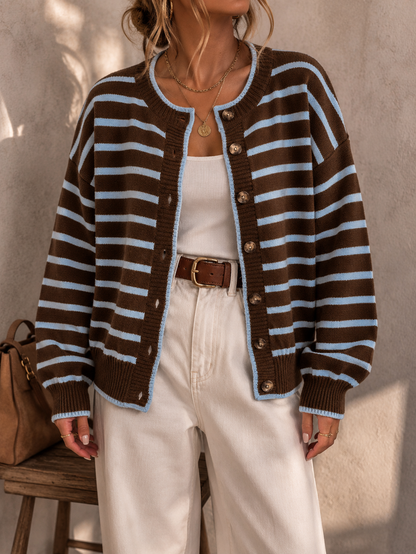 Céliane | Cardigan rayé tricot chic