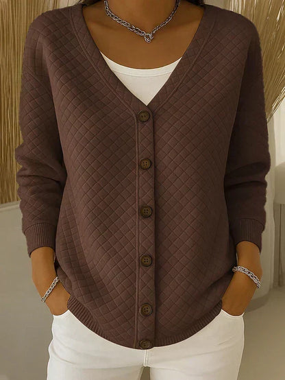 Leonor | Veste en Tricot Matelassée avec Boutons