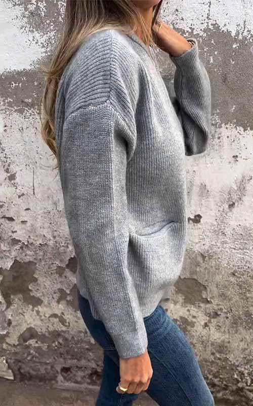 Lorine | Gilet en maille casual avec fermeture éclair