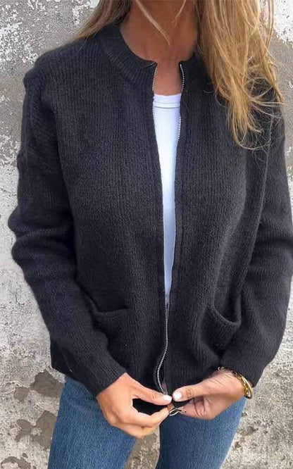 Lorine | Gilet en maille casual avec fermeture éclair