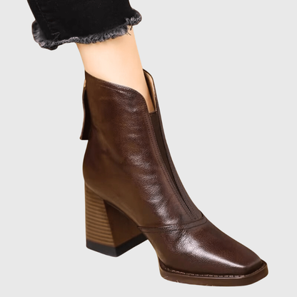 Oriane | Bottines en cuir à talon bloc