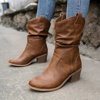 Lyona | Bottines cowboy à talon bloc