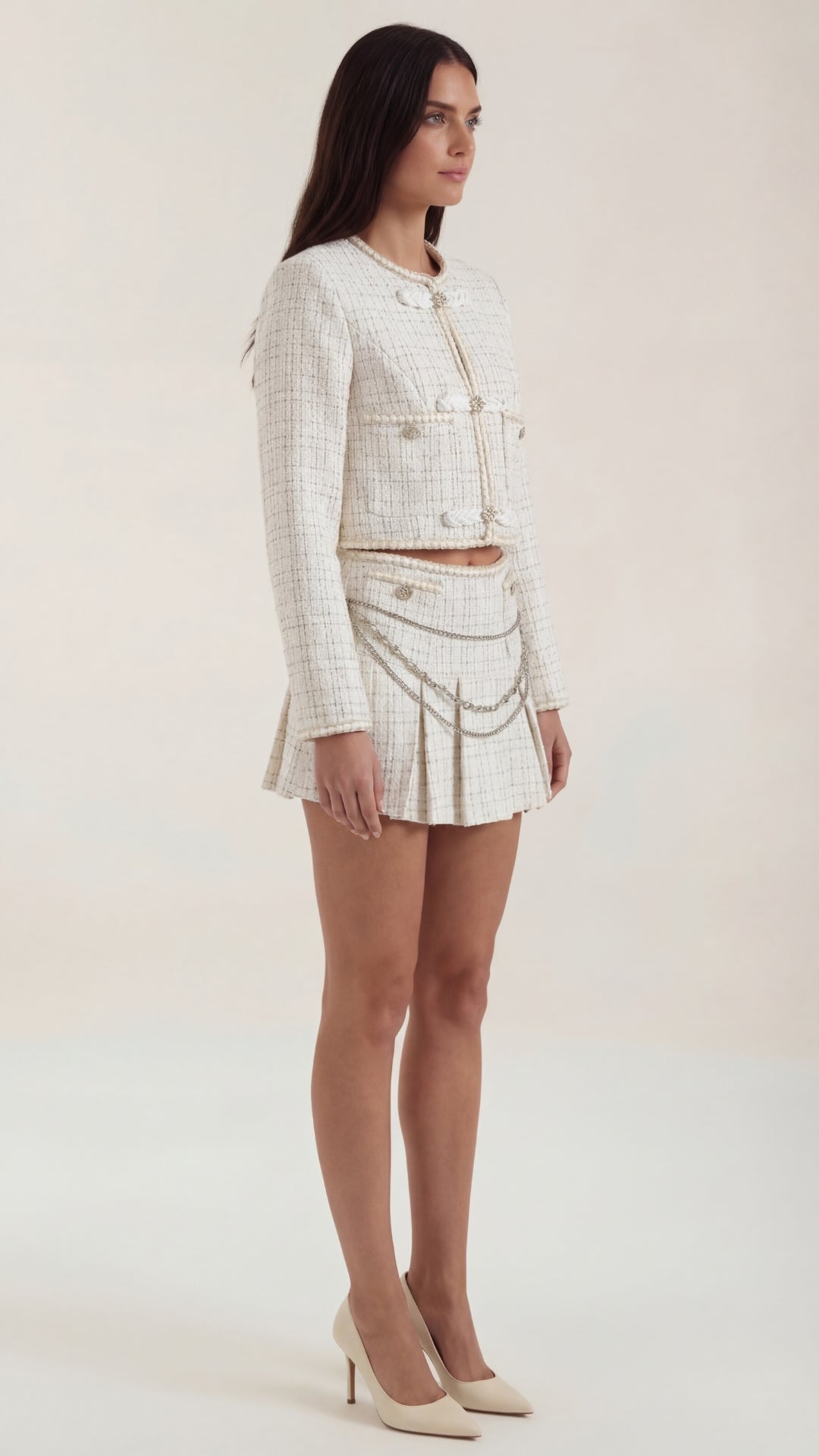 Doris Conjunto de Falda de Tweed