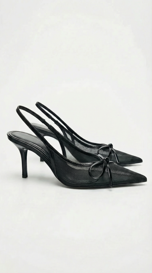 Zapatos de tacón con tira trasera y malla Michelle