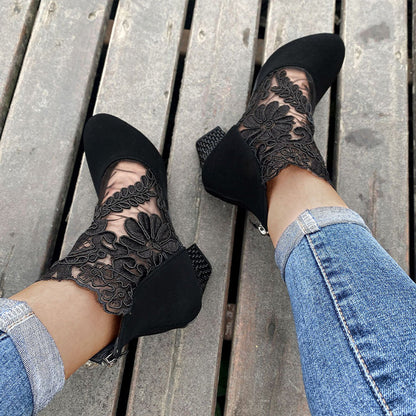Marise | Bottines tendance avec détails en dentelle